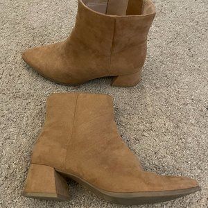 Target A New Day - Brown Suede Block Heel Ankle Bootie - Size 7.5